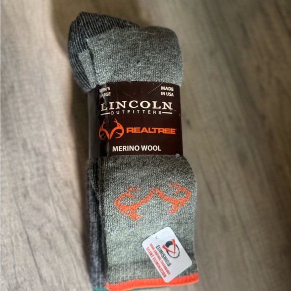 Realtree Gray and Orange Merino Wool Socks - Picture 1 of 1